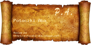 Potoczki Aba névjegykártya
